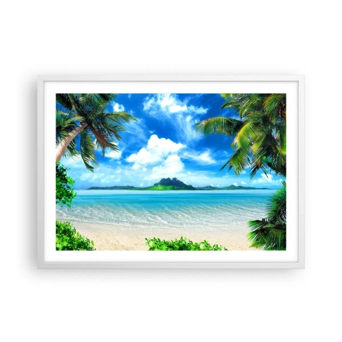 Plagát v bielom ráme - Lazúr trópov - 70x50 cm