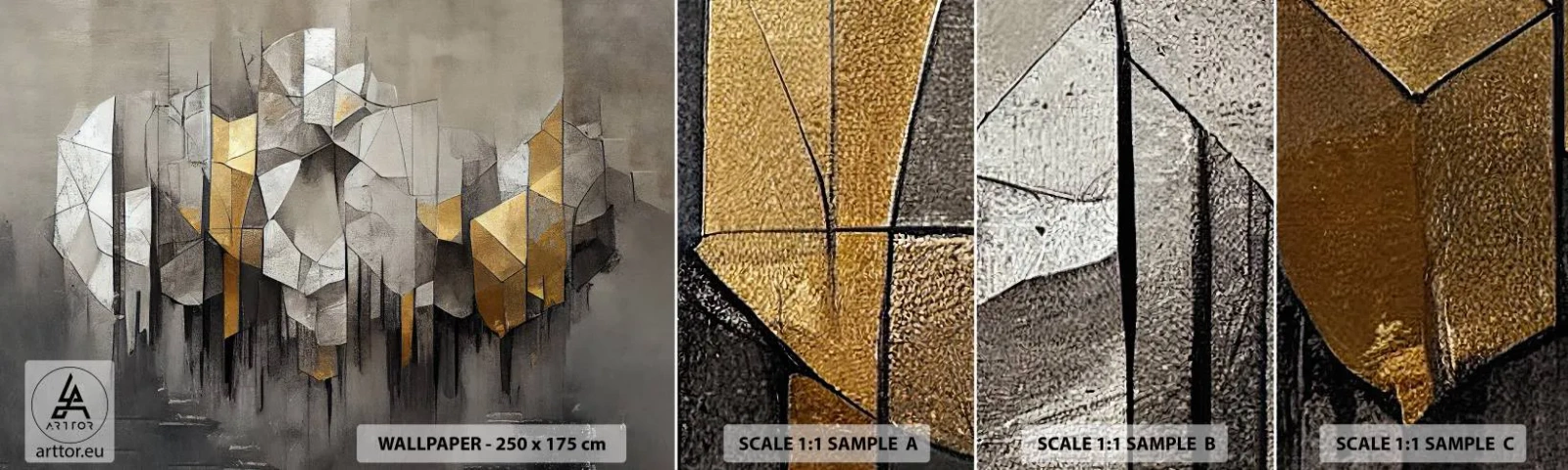 Vzorka Fototapeta Standard Eco - Kompozícia z ľadu a svetla - Abstrakcia, Kus, Art Deco - 100x30 cm