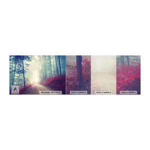 Vzorka fototapety Premium Canvas - Je dobre vstať s východom slnka - Krajina, les, Lesná cesta - 100x30 cm