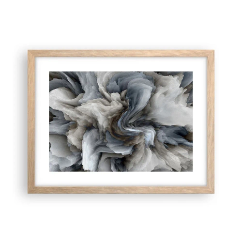 Plagát v ráme zo svetlého duba - Kameň a kvet - 40x30 cm