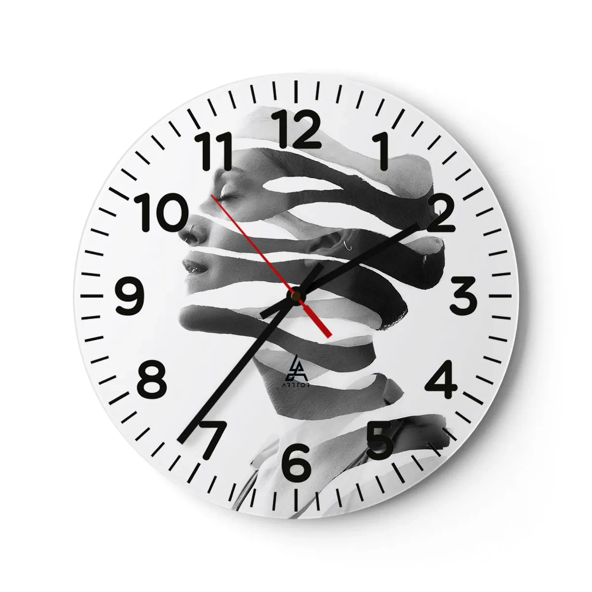 Nástenné hodiny - Surrealistický portrét - 30x30 cm