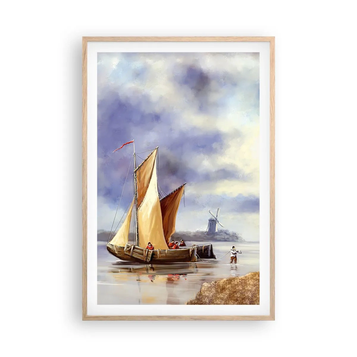 Plagát v ráme zo svetlého duba - Návrat námorníkov - 61x91 cm
