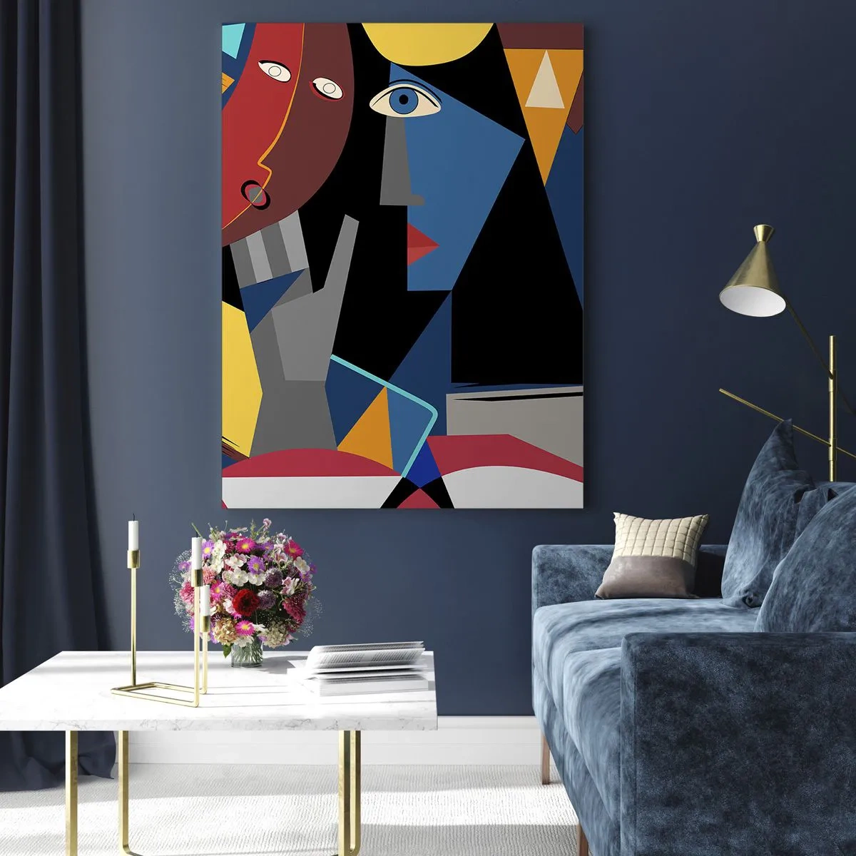 Obraz na skle - Konverzácia kubistov - 70x100 cm