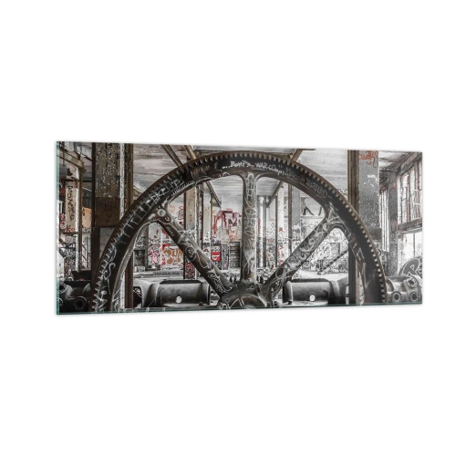 Obraz na skle - Tajný život továrne - 100x40 cm