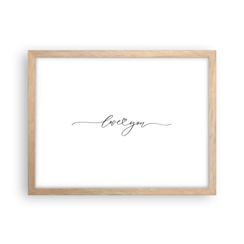 Plagát v ráme zo svetlého duba - Čierne na bielom - 40x30 cm