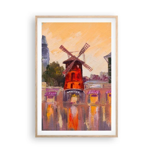Plagát v ráme zo svetlého duba - Parížske ikony – Moulin Rouge - 61x91 cm