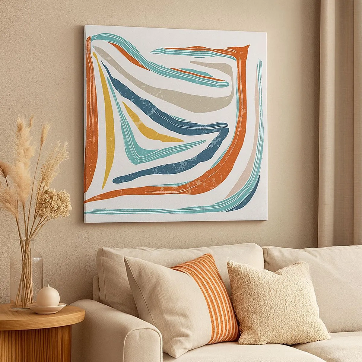 Obraz na plátne - Priateľsky usmievavá abstrakcia - 30x30 cm