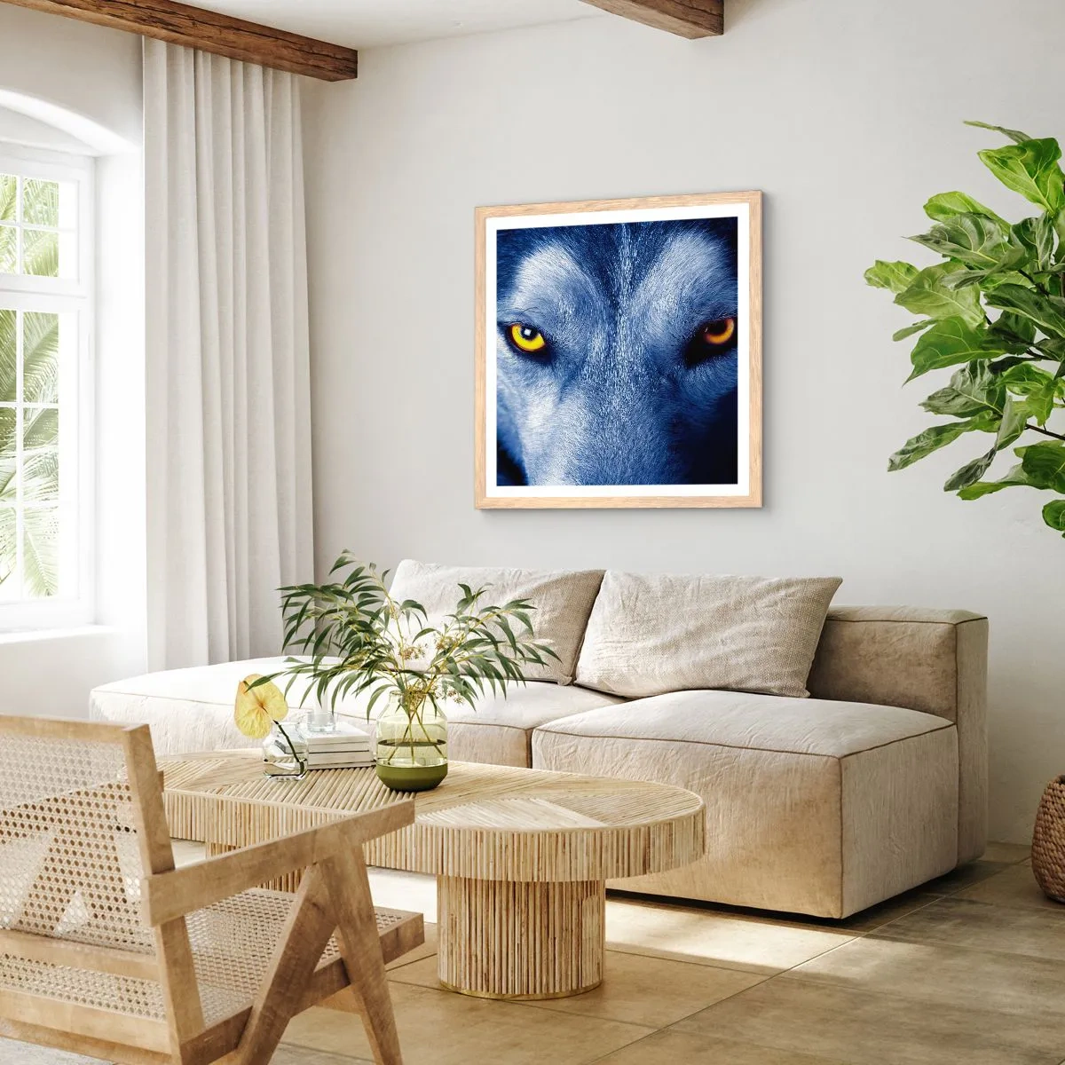 Plagát v ráme zo svetlého duba - Fascinujúci pohľad - 60x60 cm