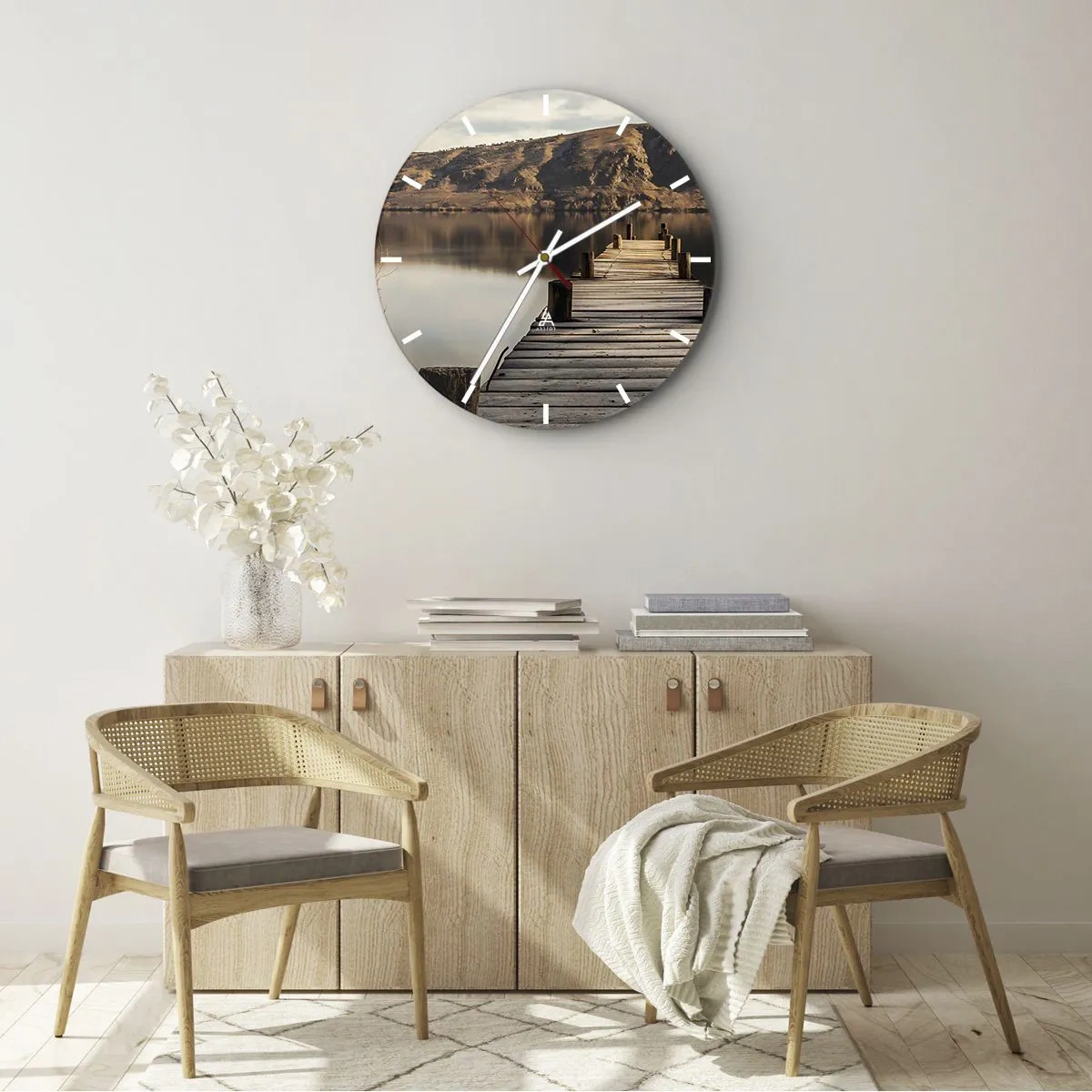 Nástenné hodiny - Krajina v tichu - 40x40 cm