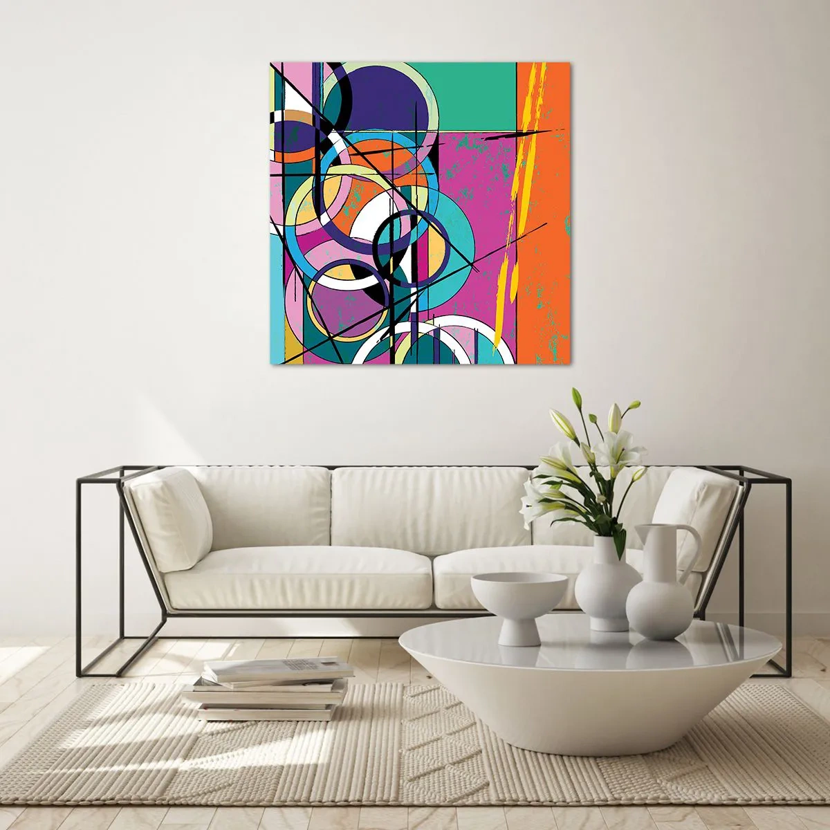 Obraz na skle - Kruh za kruhom - 50x50 cm