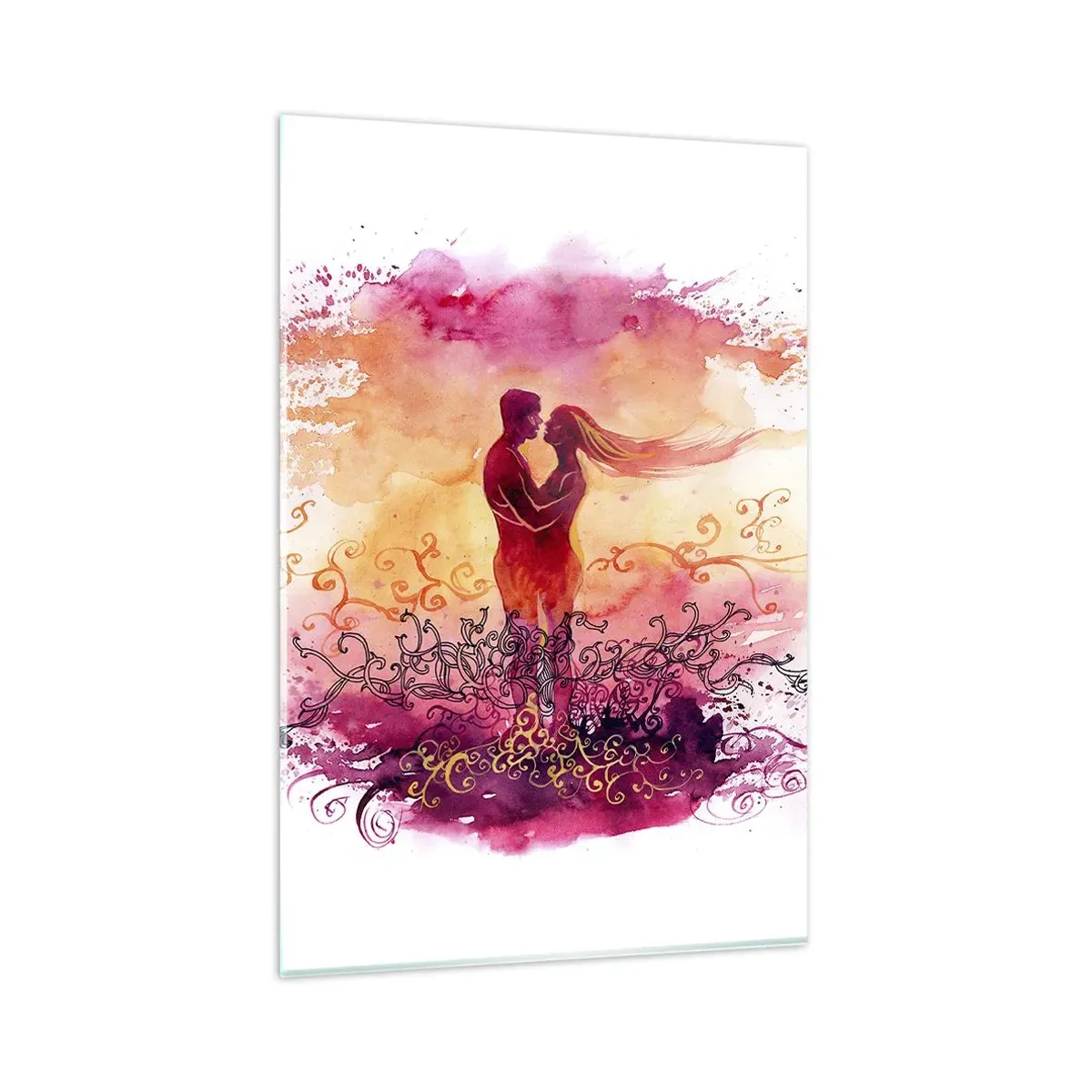 Obraz na skle - Jedno srdce! Potrebujem tak málo… - 80x120 cm