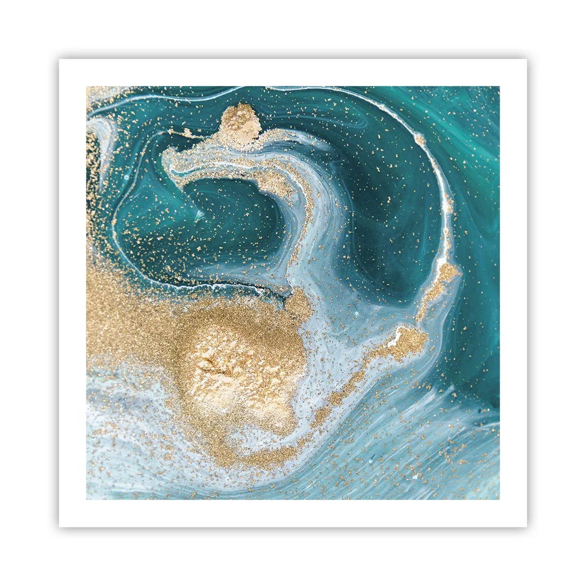 Plagát - Vír zlatej a tyrkysovej - 60x60 cm
