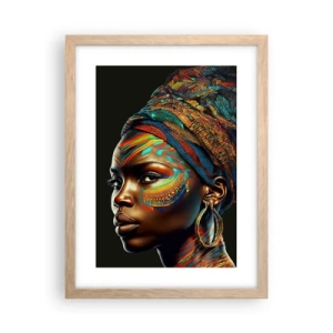 Plagát v ráme zo svetlého duba - Africká kráľovná - 30x40 cm