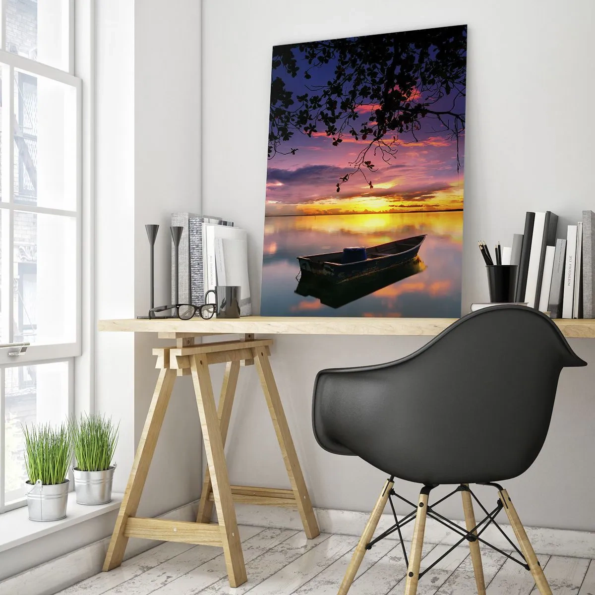Obraz na skle - „Zdá sa, že visíš uprostred neba…“ - 50x70 cm