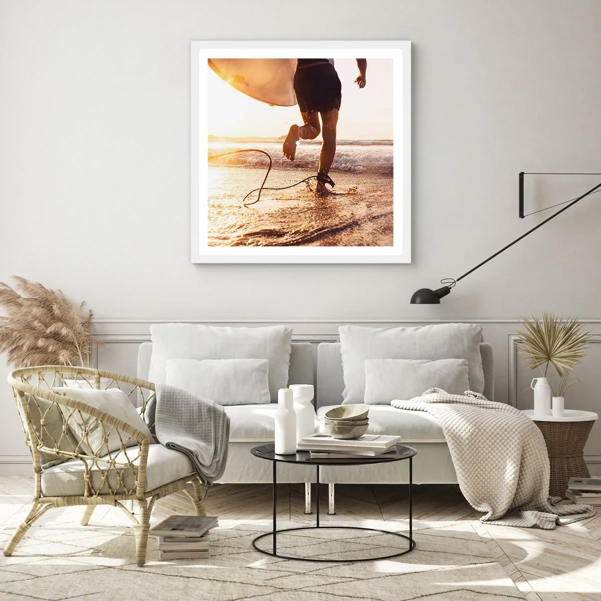 Plagát v bielom ráme - V ústrety vlne - 60x60 cm