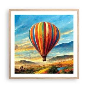 Plagát v ráme zo svetlého duba - V tichu je toho vidieť viac - 60x60 cm