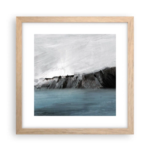 Plagát v ráme zo svetlého duba - Voda – zem: stret živlov - 30x30 cm