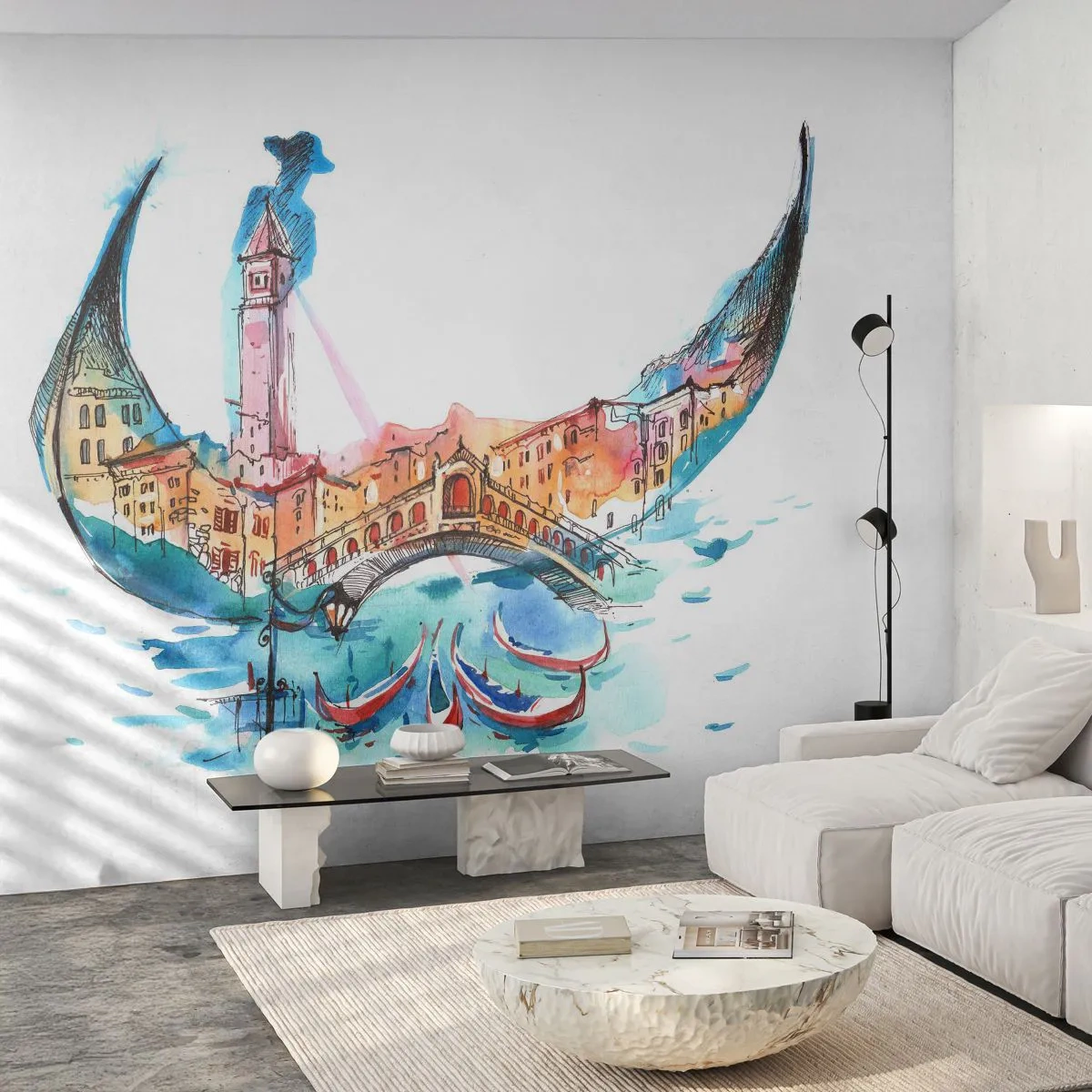 Fototapeta na mieru Premium Canvas - Plávame mestom - Abstrakcia, Benátky, Most