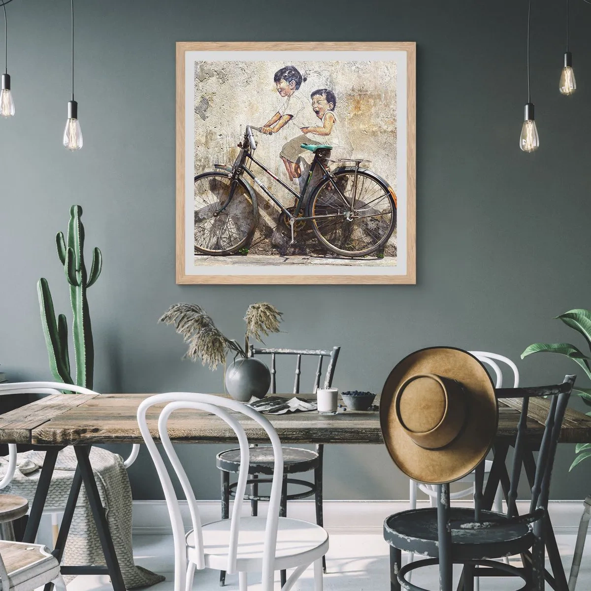 Plagát v ráme zo svetlého duba - Pravda alebo klam? - 40x40 cm