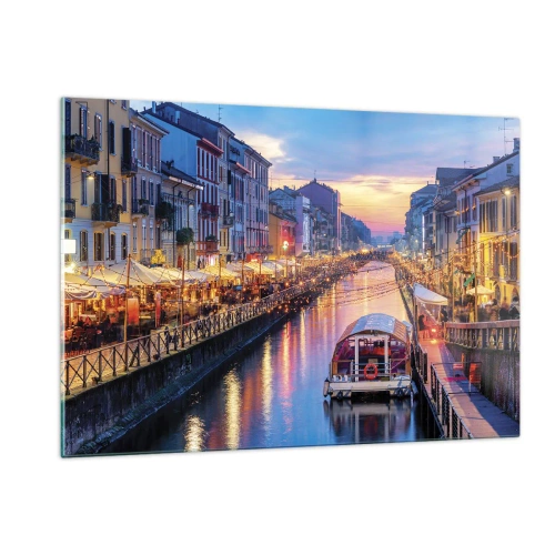 Obraz na skle - Večer plný svetla a zábavy - 120x80 cm