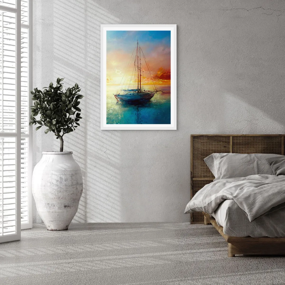Plagát v bielom ráme - V zlatom zálive - 40x50 cm