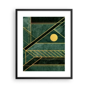 Plagát v čiernom ráme - Dynamika zlata a lazuritu - 40x50 cm