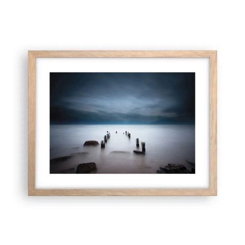 Plagát v ráme zo svetlého duba - Zamyslené jazero - 40x30 cm