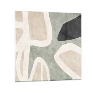 Obraz na skle - Kompozícia s čiernym motívom - 40x40 cm