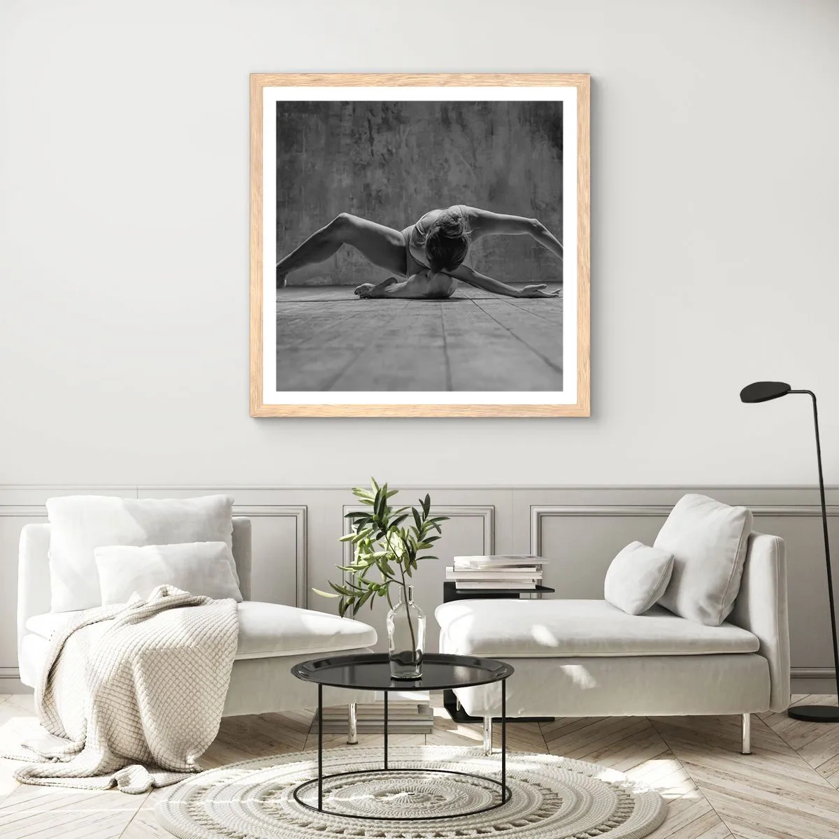 Plagát v ráme zo svetlého duba - Nájdená symetria - 40x40 cm