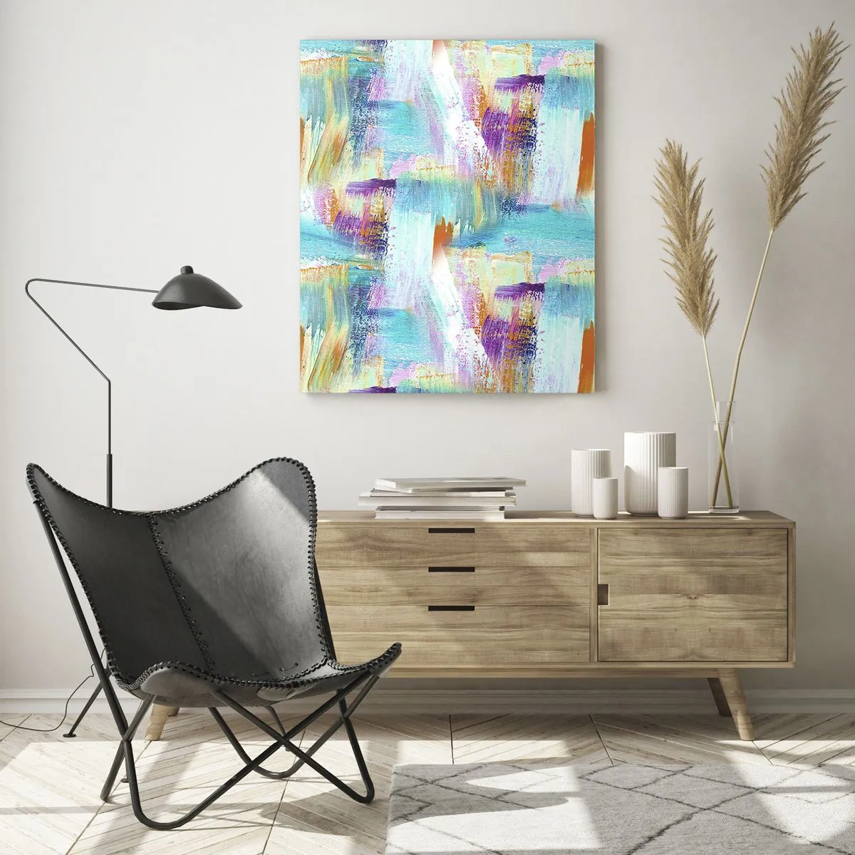 Obraz na skle - Veselé striedavé cákance - 50x70 cm