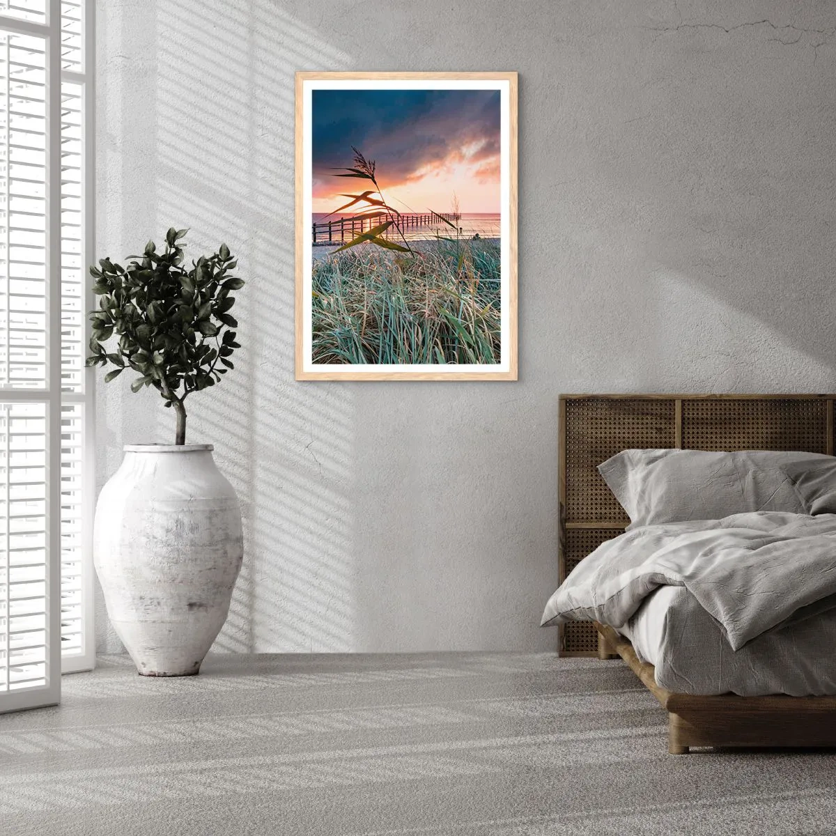 Plagát v ráme zo svetlého duba - Neodviate vetrom - 70x100 cm