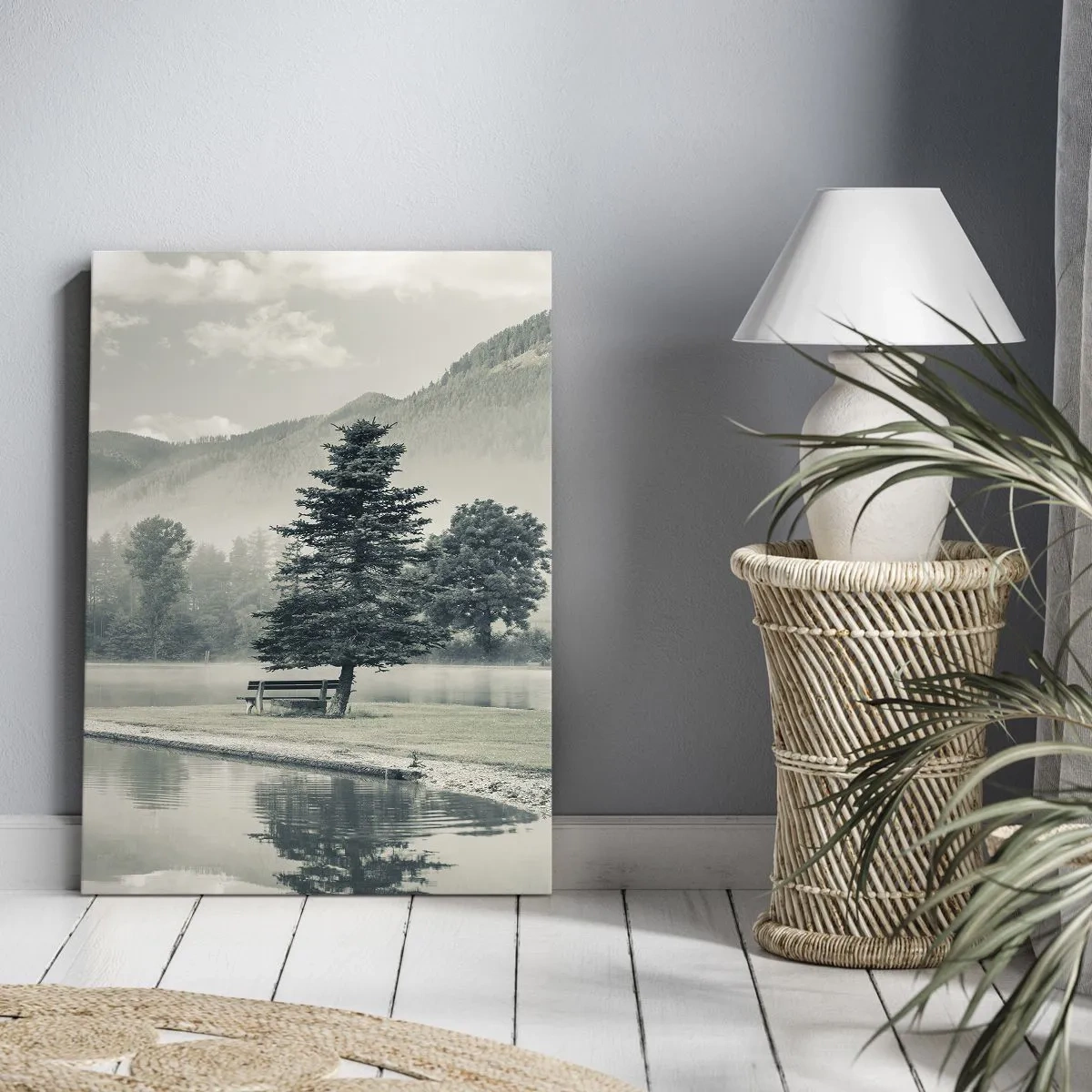 Obraz na plátne - Jazero ešte spí - 50x70 cm