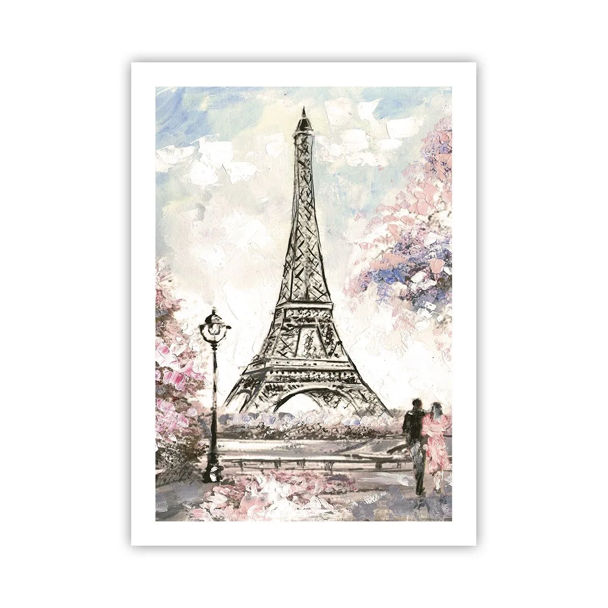 Plagát - Aprílová prechádzka Parížom - 50x70 cm