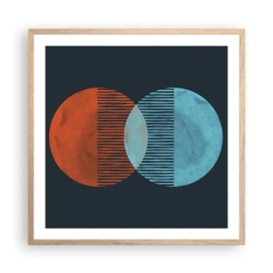 Plagát v ráme zo svetlého duba - Astronomická fantázia - 60x60 cm