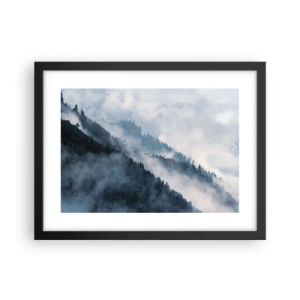 Plagát v čiernom ráme - Horská mystika - 40x30 cm