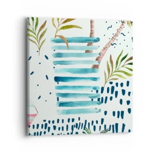 Obraz na plátne - Prázdniny pod palmami - 40x40 cm
