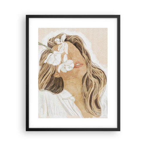 Plagát v čiernom ráme - Medzi kvetinami - 40x50 cm