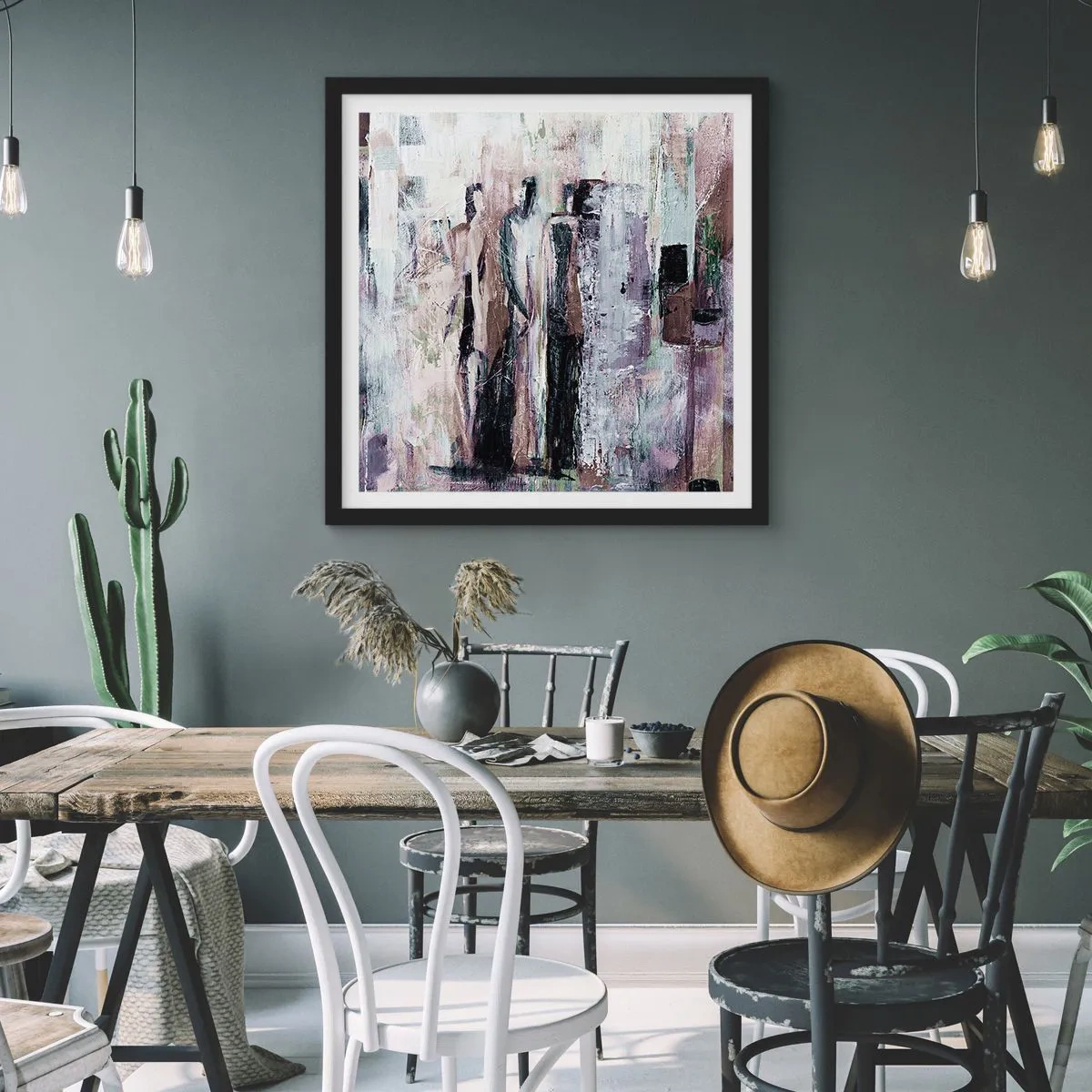 Plagát v čiernom ráme - Tajomná trojica - 50x50 cm