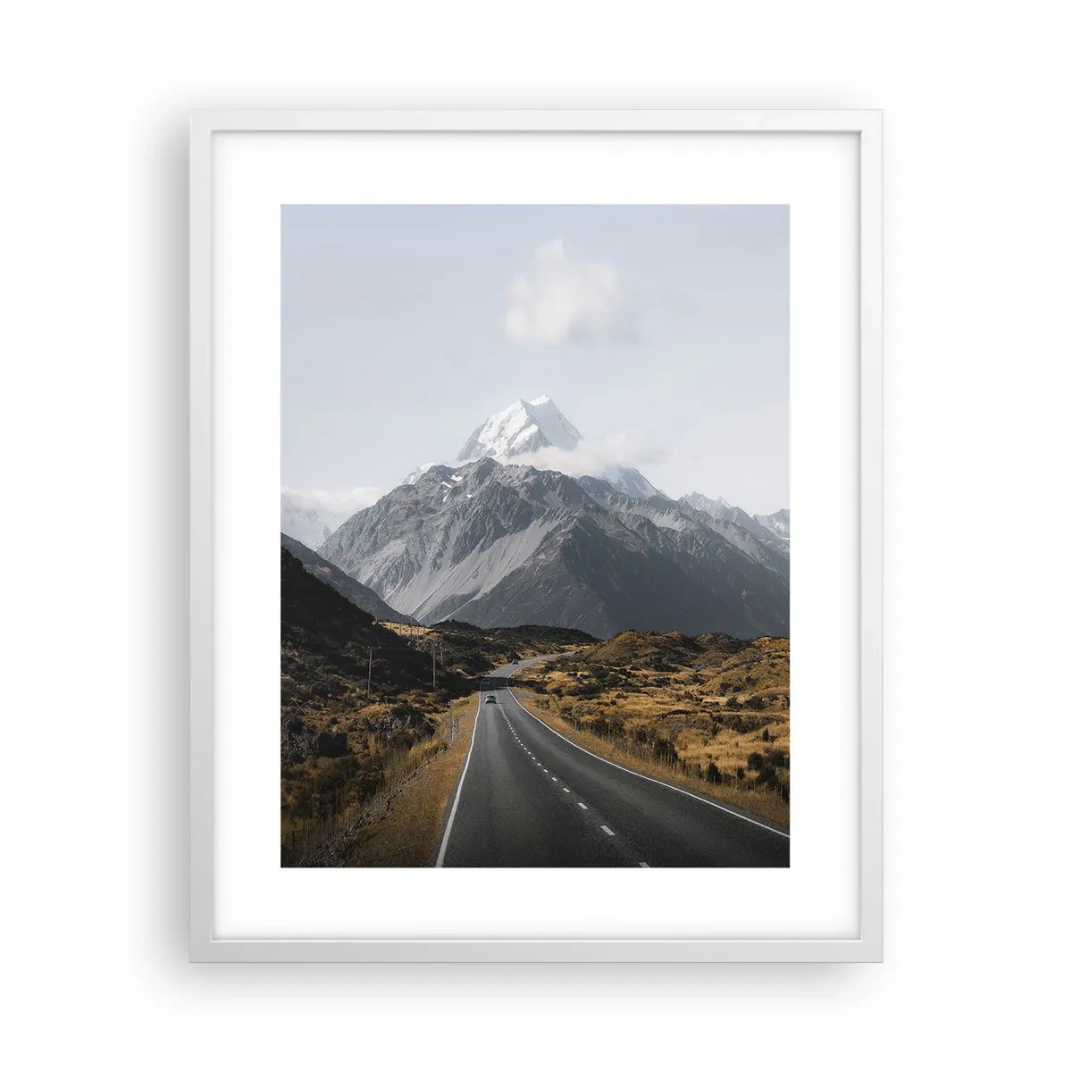 Plagát v bielom ráme - Cesta do srdca hôr - 40x50 cm
