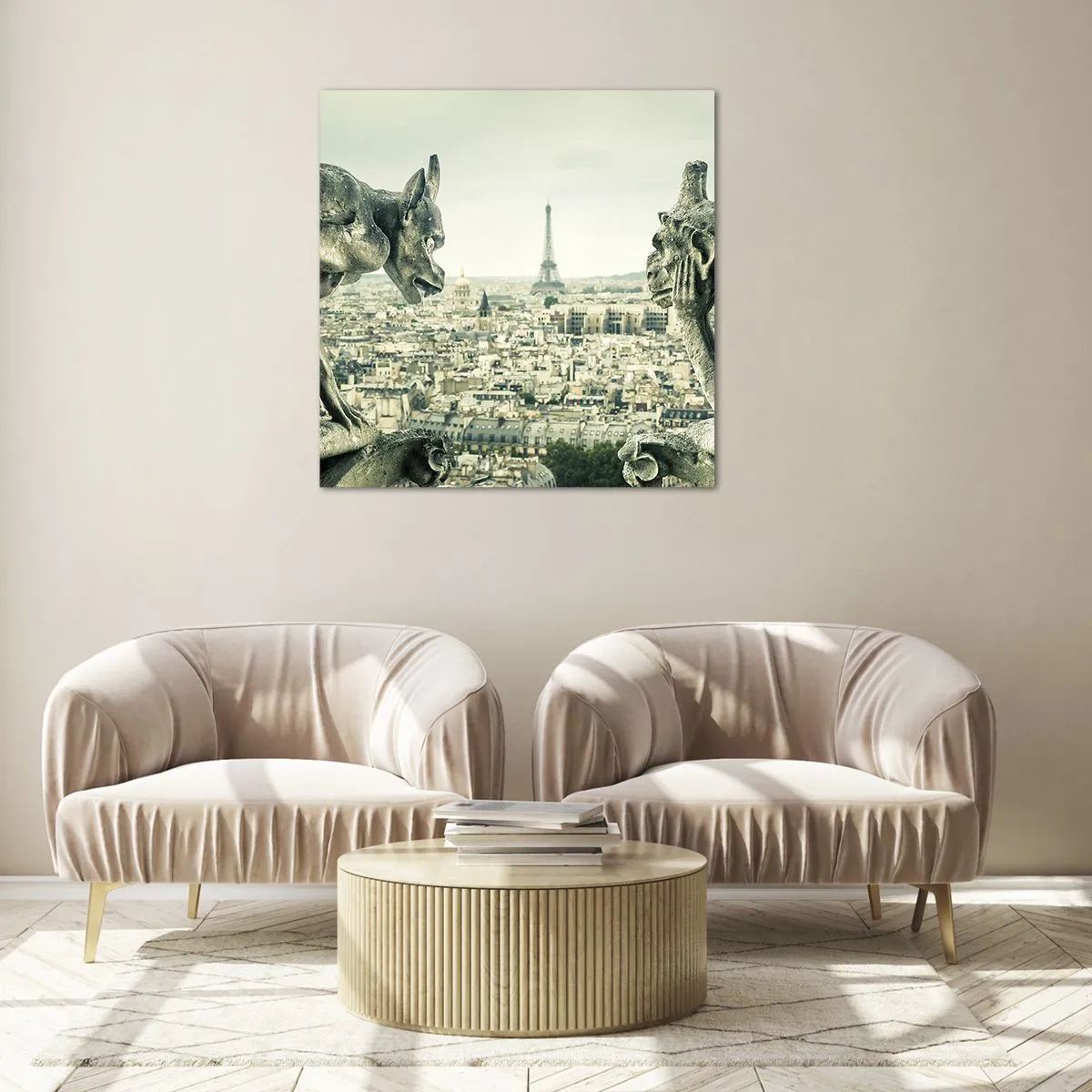 Obraz na skle - Parížske rozprávanie - 50x50 cm