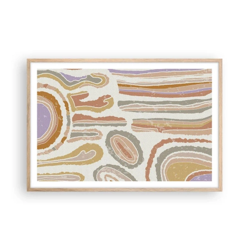 Plagát v ráme zo svetlého duba - Farebné prierezy - 91x61 cm