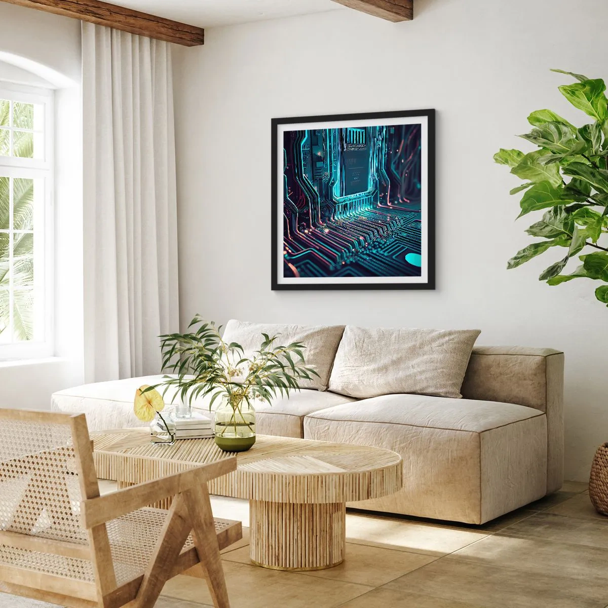 Plagát v čiernom ráme - Len tak premýšľam… - 50x50 cm