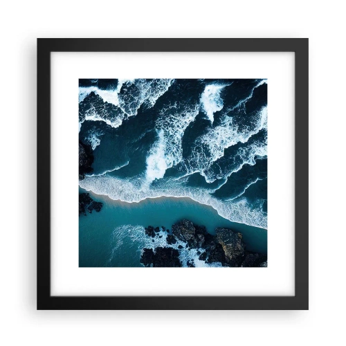 Plagát v čiernom ráme - Zahalené do vĺn - 30x30 cm