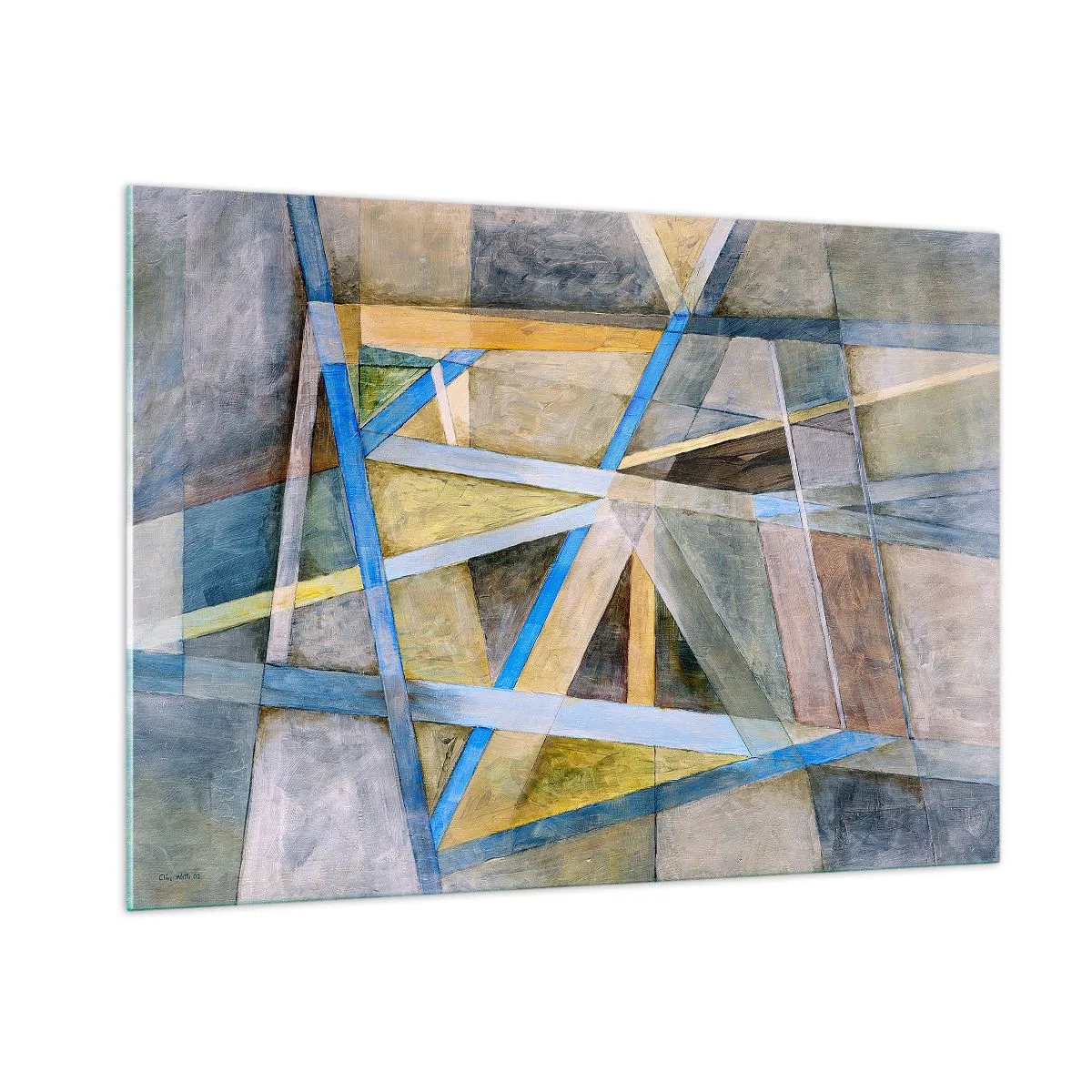 Obraz na skle - Priamo alebo diagonálne? - 100x70 cm