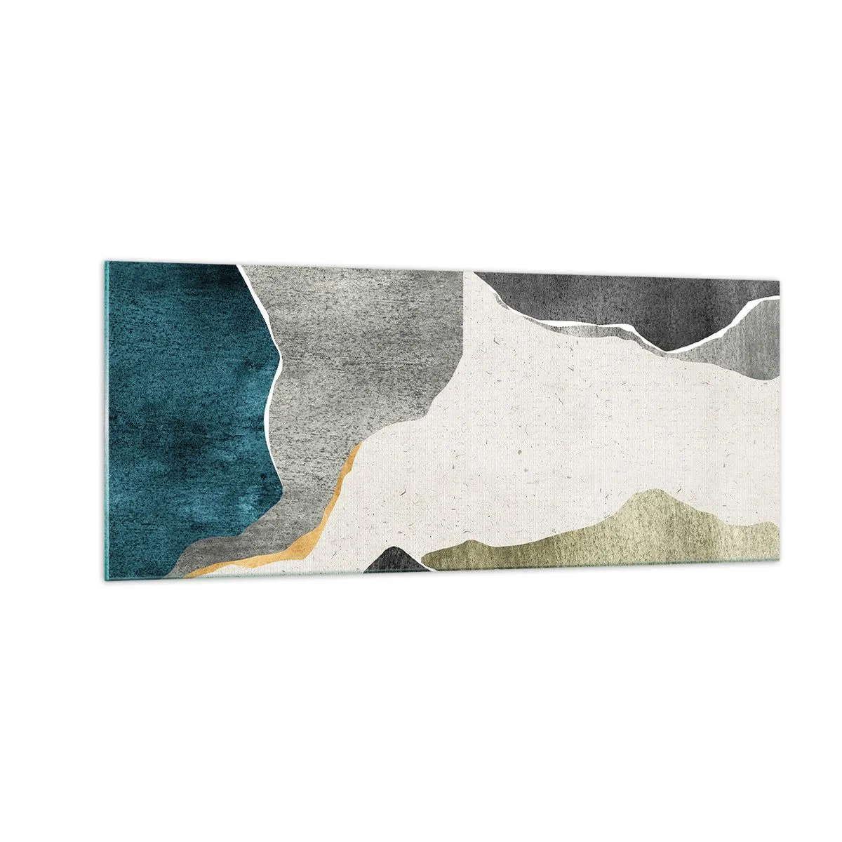 Obraz na skle - Mozaiková kompozícia so zlatou niťou - 100x40 cm