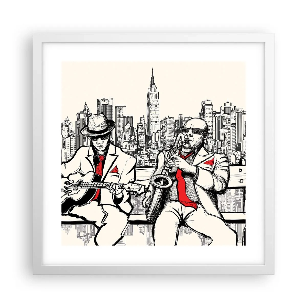 Plagát v bielom ráme - Newyorská improvizácia - 40x40 cm