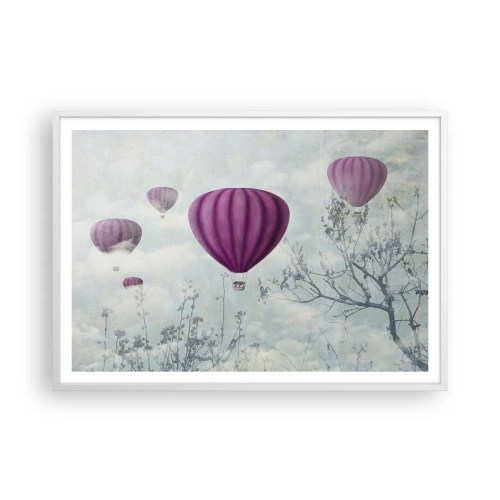 Plagát v bielom ráme - Ako lode na oblohe - 100x70 cm