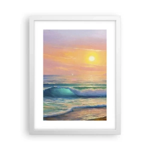 Plagát v bielom ráme - Tyrkysová pieseň vĺn - 30x40 cm