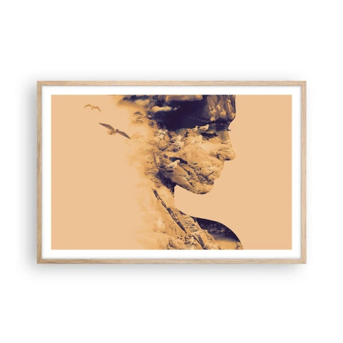 Plagát v ráme zo svetlého duba - Krásna od prírody - 91x61 cm