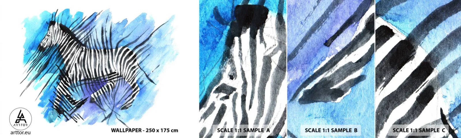 Vzorka Fototapeta Standard Eco - Skrytá v prúžkoch - Zvieratá, Rebrá, Afriky - 100x30 cm